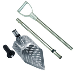 Dune Scoops Anaconda 11.5 x 6" Stainless Metal Detector Sand Scoop w/ 2 mount options