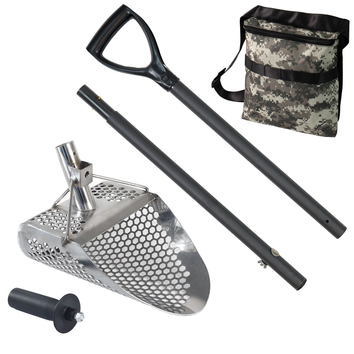 Dune Scoops Hydra 11" x 8" Stainless Metal Detector Sand Scoop with 2 mount options